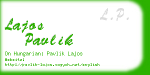 lajos pavlik business card